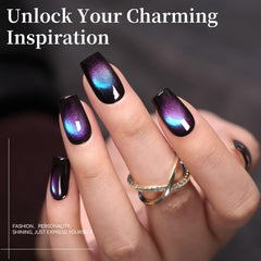Born Pretty green cat-eye gel polish showing depth and magnetic detail