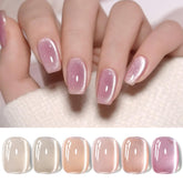 Born Pretty Cat Magnetic Gel Nail Polish Jelly Pink Moonlight in crystal glass finish for chic nails