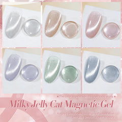 Born Pretty cat magnetic gel nail polish pastel green with soft magnetic swirls.