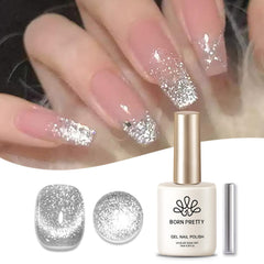 Born Pretty Cat Magnetic Eye Gel Polish bottle with a silver platinum shine