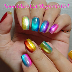 Born Pretty cat magnetic eye neon pink nails for playful style