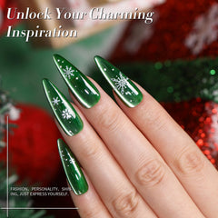 Born Pretty Christmas Cat Magnetic Eye blue gel polish for cool winter looks.