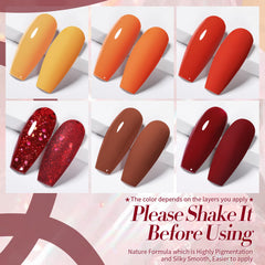 Born Pretty brown red shimmer gel polish bottles with rich coverage