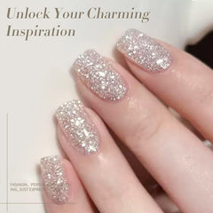 Born Pretty glitter nail polish application brush demonstrating smooth coverage
