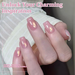 Born Pretty Golden Mirage Cat Magnetic Eye pink gel polish for vibrant DIY nails.