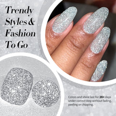 Close-up of Born Pretty holographic glitter in light sparkle