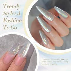 Born Pretty iridescent magnetic gel polish displaying shifting color under light