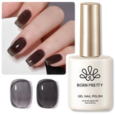 Born Pretty jelly black gel nail polish shows layered opacity for customizable looks.