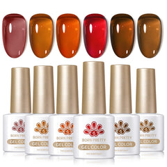 Born Pretty jelly gel amber nail polish with warm translucent finish for amber nails