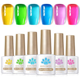 Born Pretty jelly gel nail polish in hot pink with glassy translucent finish for DIY nails