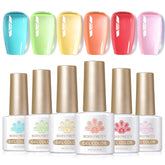 Born Pretty jelly gel nail polish set in blue pastel for a glassy finish
