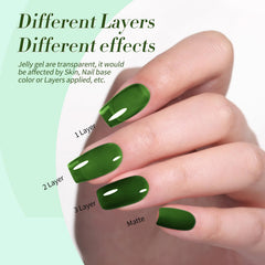 Born Pretty jelly-green nail-art ideas image showing layering options