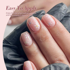 Born Pretty jelly nude pink swatch panel showing layering effects