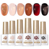 Born Pretty jelly polish brown shade for chic autumn nails with a semi-transparent finish.