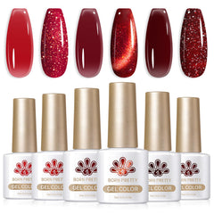 Born Pretty jelly red burgundy gel polish bottle for at-home manicures