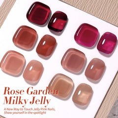 Born Pretty jelly swatch on nail demonstrates translucent wine shade for layered effects.