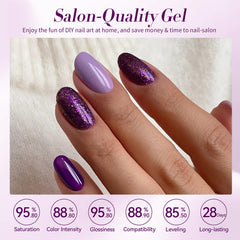 Born Pretty light purple gel bottle closeup reveals delicate shimmer