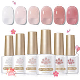 Born Pretty milky white jelly nude pink gel polish bottle shown for semi translucent nails