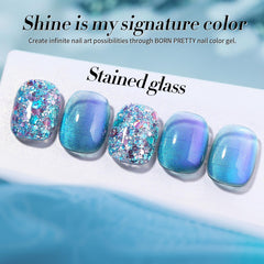 Born Pretty multicolor sequins swatch shows dazzling light-reflective effects