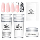 Born Pretty nail stamp kit with long and short jelly stampers for precise French tips.