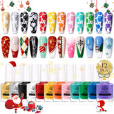 Born Pretty Nail Stamping Polish 12-color set for versatile, vivid nail art.