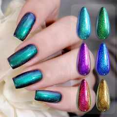 Born Pretty Pearl Gel Nail Polish Transparent Pearl, layered shimmer effects.