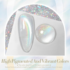 Born Pretty pink base cat eye magnetic gel polish with iridescent shift