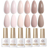 Born Pretty pink nude gel polish bottles with glossy salon-like shine.