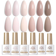Born Pretty pink nude gel polish bottles with glossy salon-like shine.