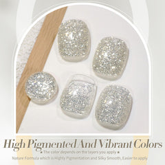 Born Pretty silver glitter nails manicure with eye-catching shine for special occasions