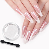 Born Pretty white chrome nail powder for mermaid glow on nails.