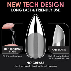 Bornbyme no-crease soft gel tips resist breakage and stay flexible.