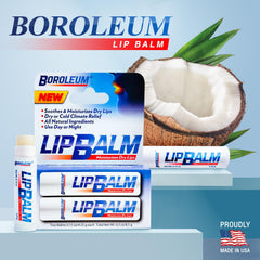 Boroleum 2-pack lip balm set provides convenient family backup.