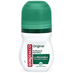 Borotalco Roberts Original Talc Scent roll-on deodorant for long-lasting freshness.