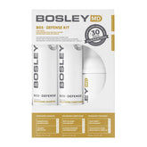 BosleyMD BosDefense Nourishing Shampoo bottle promotes a cleaner scalp and fuller-looking hair.
