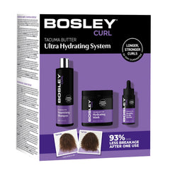 BosleyMD Curl Ultra Hydrating Shampoo bottle delivering lightweight moisture for defined curls.