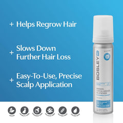 BosleyMD Minoxidil foam dispenser demonstrates quick, mess-free use