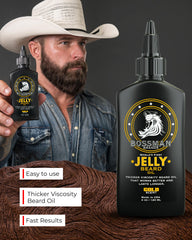 Bossman Beard Balm gold scent tube used to tame flyaways and moisturize.