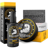 Bossman beard oil bottle for daily grooming and hydrated, softer beard.