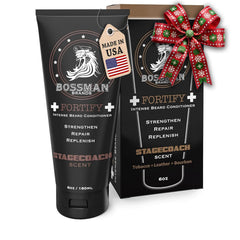 Bossman Fortify Intense Beard Conditioner bottle with Stagecoach scent for daily beard care