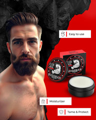 Bossman Hammer Scent beard balm tube dispense demonstrates easy application and controlled taming