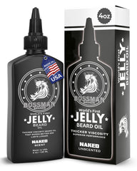 Bossman Jelly Beard Oil application demonstrates smooth, even grooming for a fuller beard.