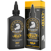 Bossman Jelly Beard Oil bottle with gold scent for daily moisture and easy grooming.