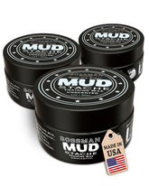 Bossman MUDstache unscented wax jar for clean, odor-free styling.