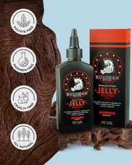 Bossman Relaxing Beard Balm; creamy texture helps nourish and tame flyaways.