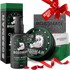 Bossman Starter Kit beard oil bottle – nourishes daily beard care