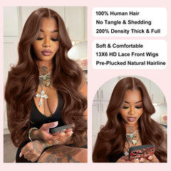 BOSTK body wave 200 density wig looks full and natural with 100% human hair