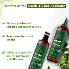 Botanic Hearth damp hair being nourished for a smoother frizz-free finish.