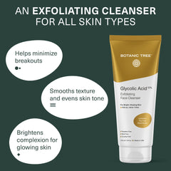 Botanic Tree Glycolic Face Wash closeup foam cleanses pores gently.