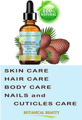 Botanical Beauty Buriti Oil amber bottle highlighting golden color and premium hydration